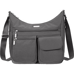 baggallini go Everywhere Shoulder Bag with RFID, Charcoal